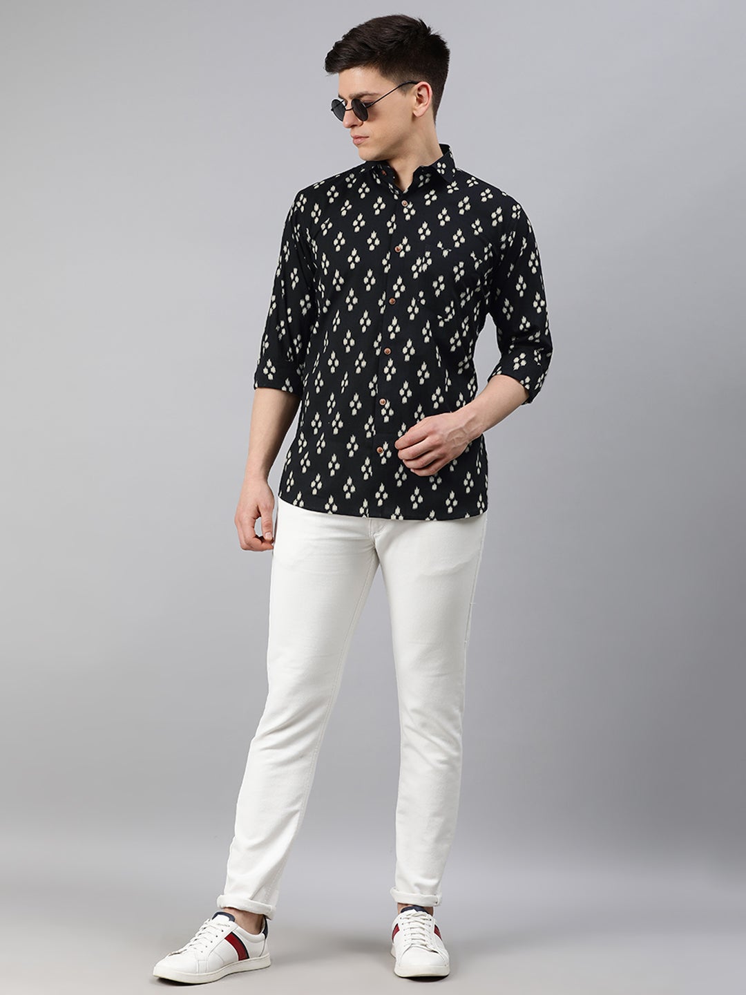 Men's Black Cotton Full Sleeves Shirts For Men - Taantav