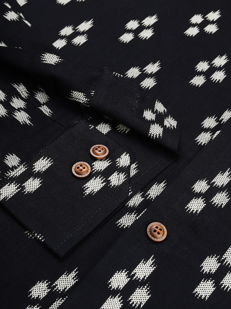 Men's Black Cotton Full Sleeves Shirts For Men