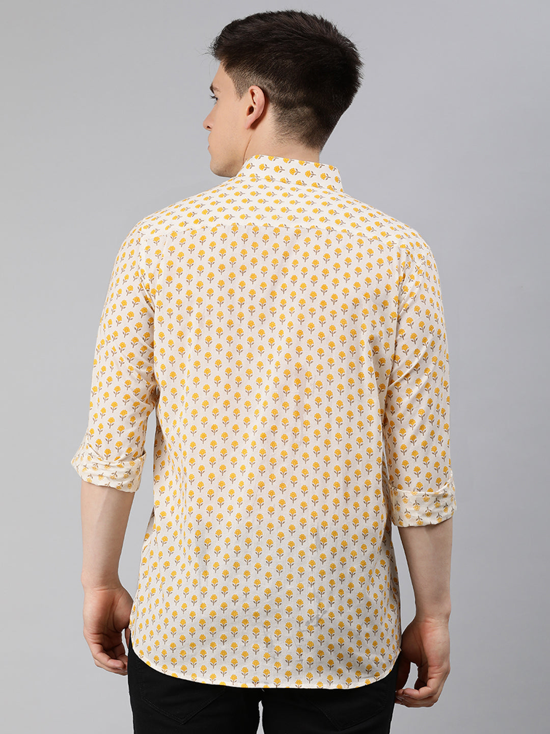 Men's Off White Cotton Full Sleeves Shirts For Men - Taantav