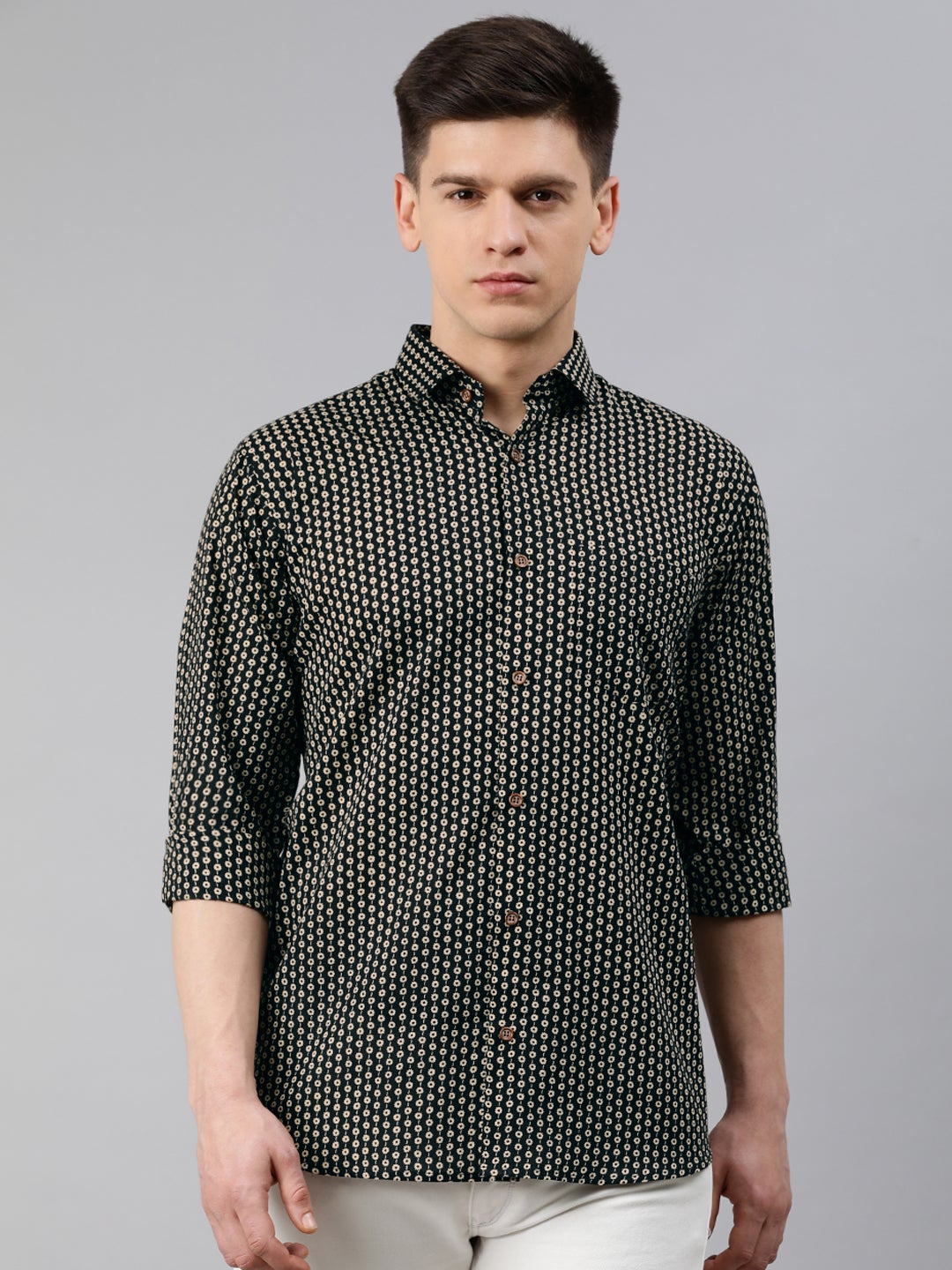 Men's Black Cotton Full Sleeves Shirts For Men - Taantav