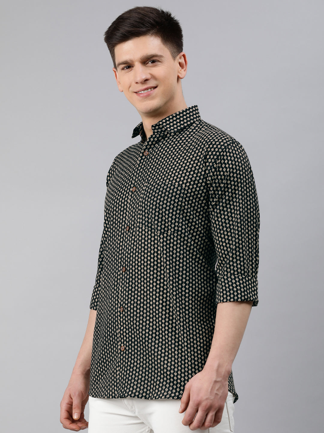 Men's Black Cotton Full Sleeves Shirts For Men - Taantav