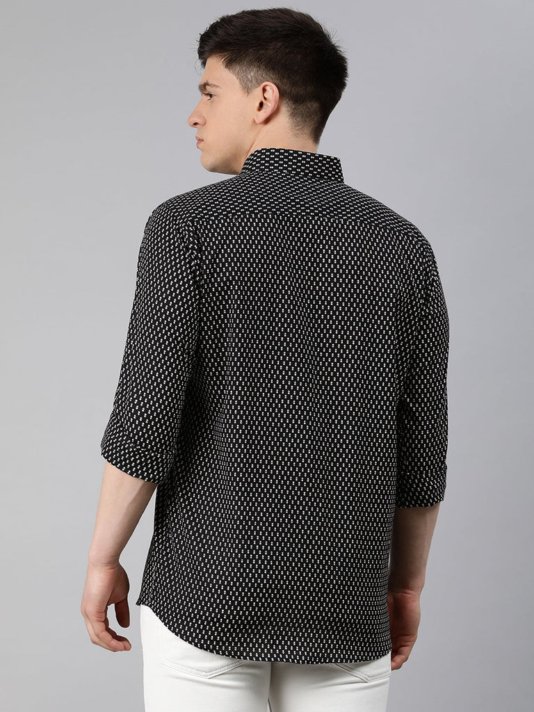 Men's Black Cotton Full Sleeves Shirts For Men