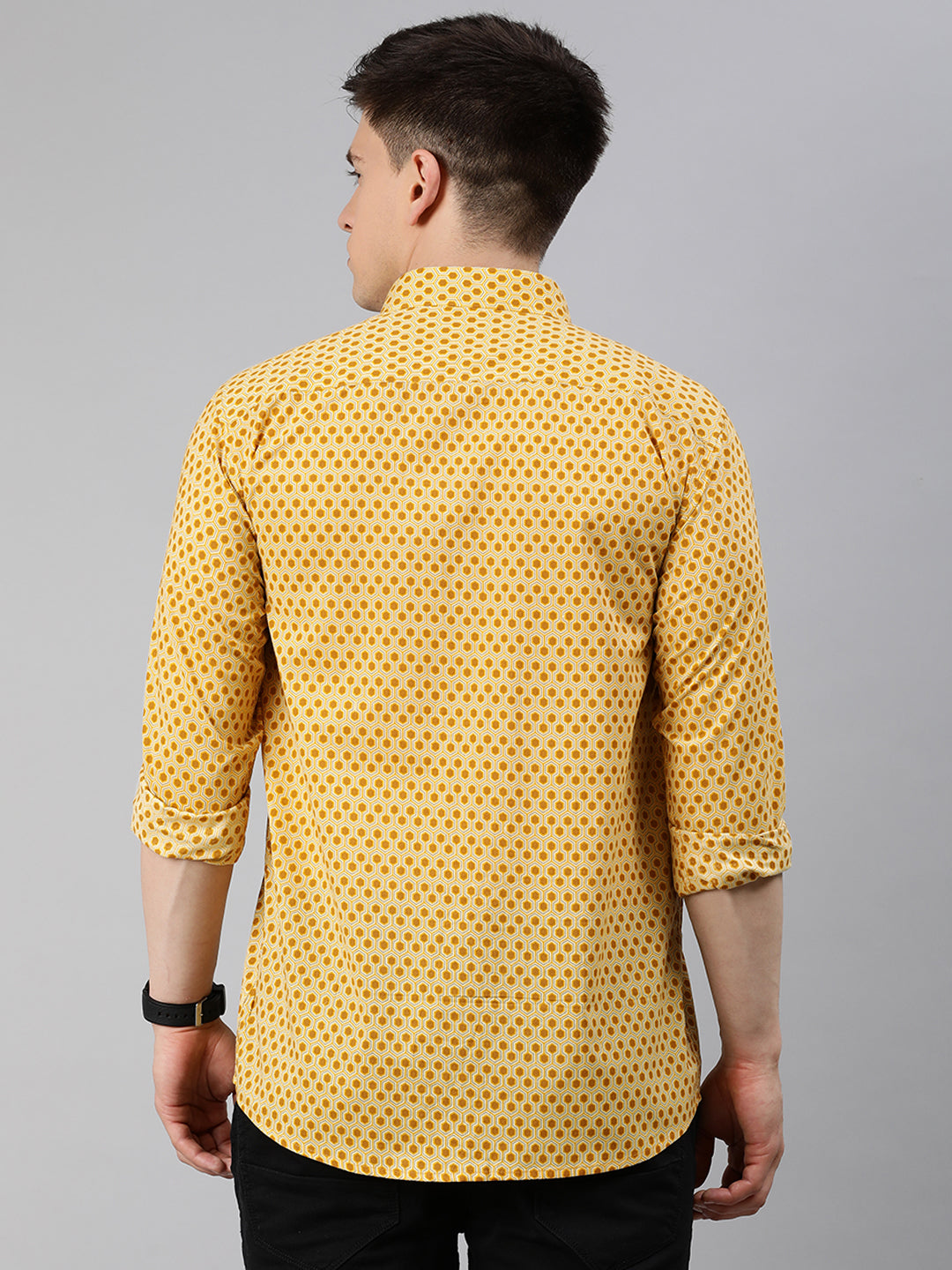 Men's Yellow Cotton Full Sleeves Shirts For Men - Taantav