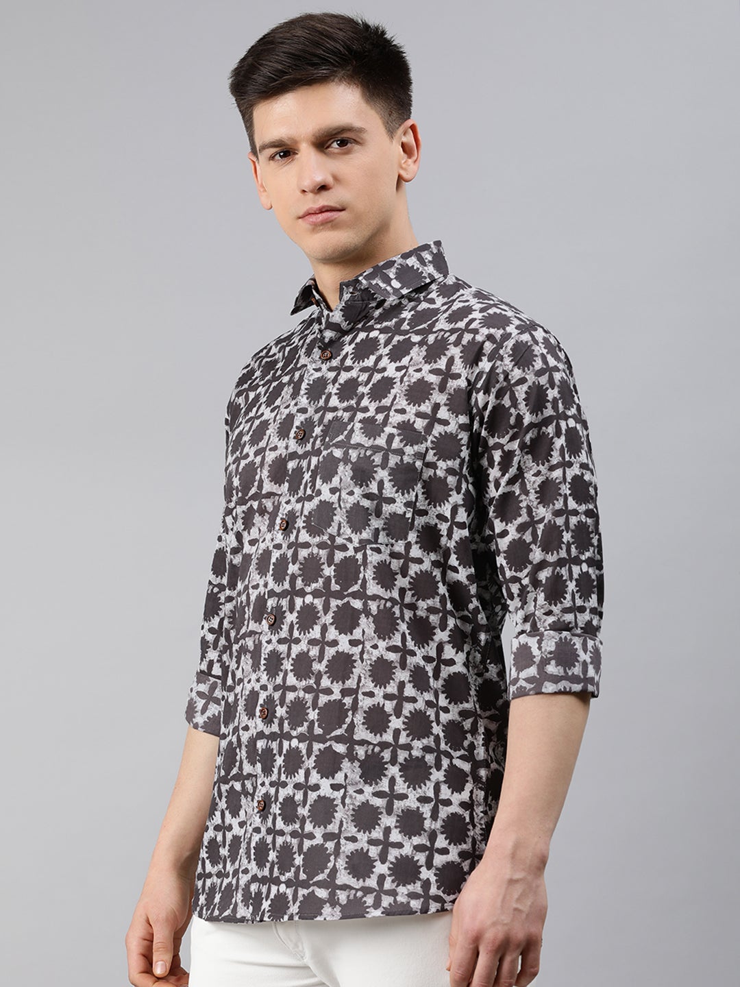 Men's Brown Cotton Full Sleeves Shirts For Men - Taantav