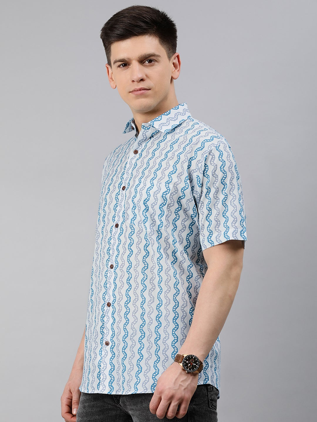 Men's White Cotton Short Sleeves Shirts For Men - Taantav