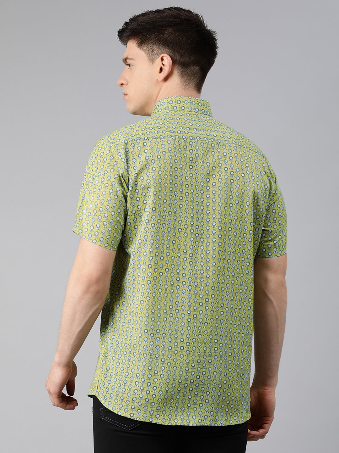 Men's Yellow Cotton Short Sleeves Shirts For Men - Taantav