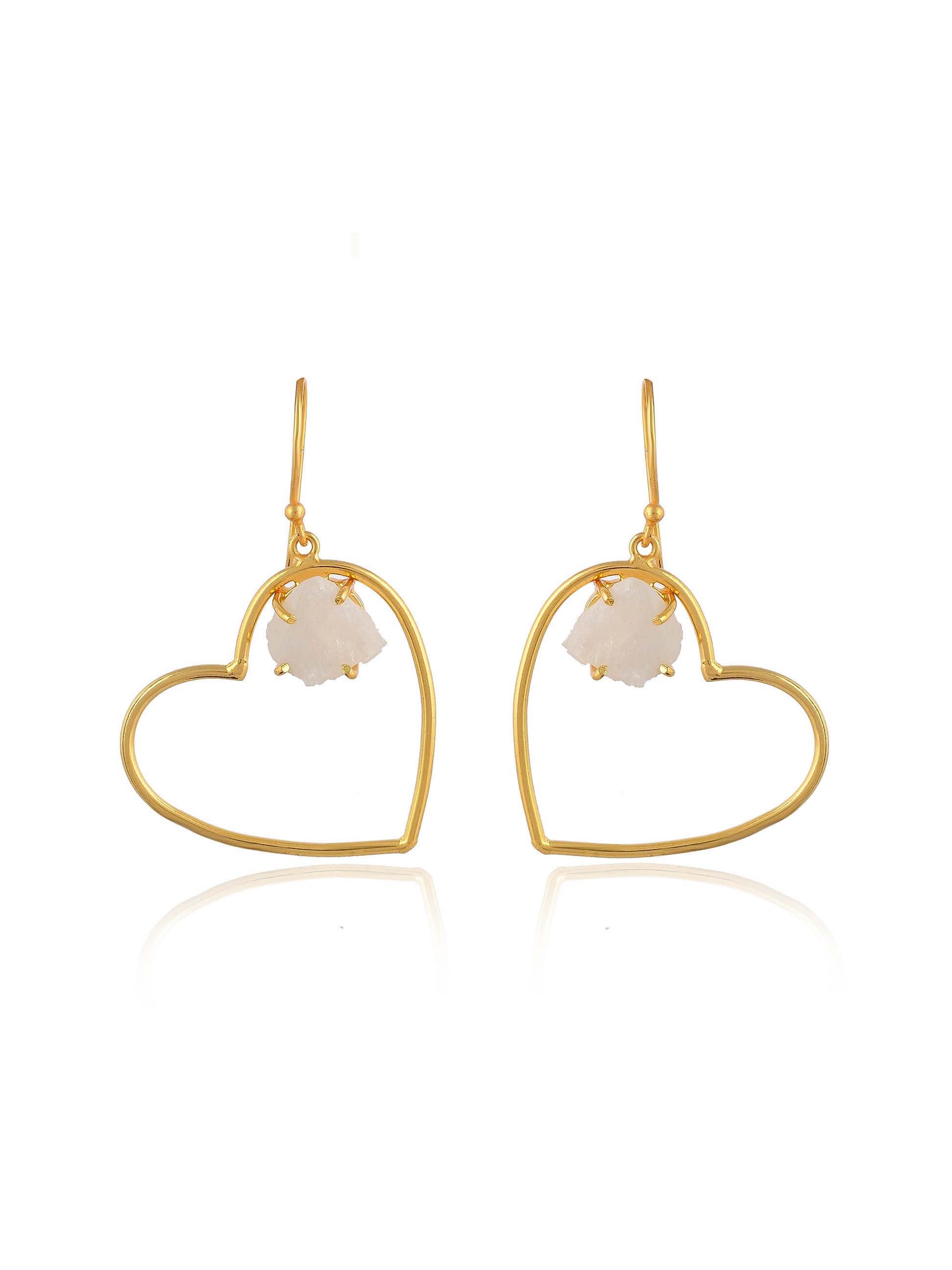 Women's Stone-In-Heart Shaped Earrings