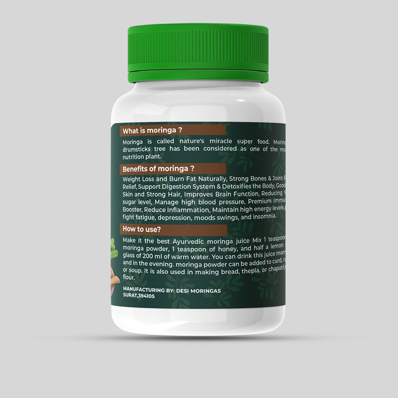 Moringa Drumstick Powder: Nutrient-Rich Miracle Green Superfood (100Gm) - Jayshankar Ayurved