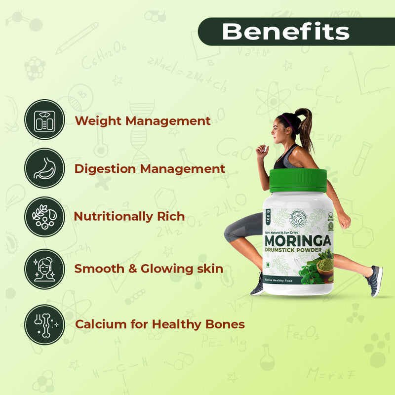 Moringa Drumstick Powder: Nutrient-Rich Miracle Green Superfood (100Gm) - Jayshankar Ayurved