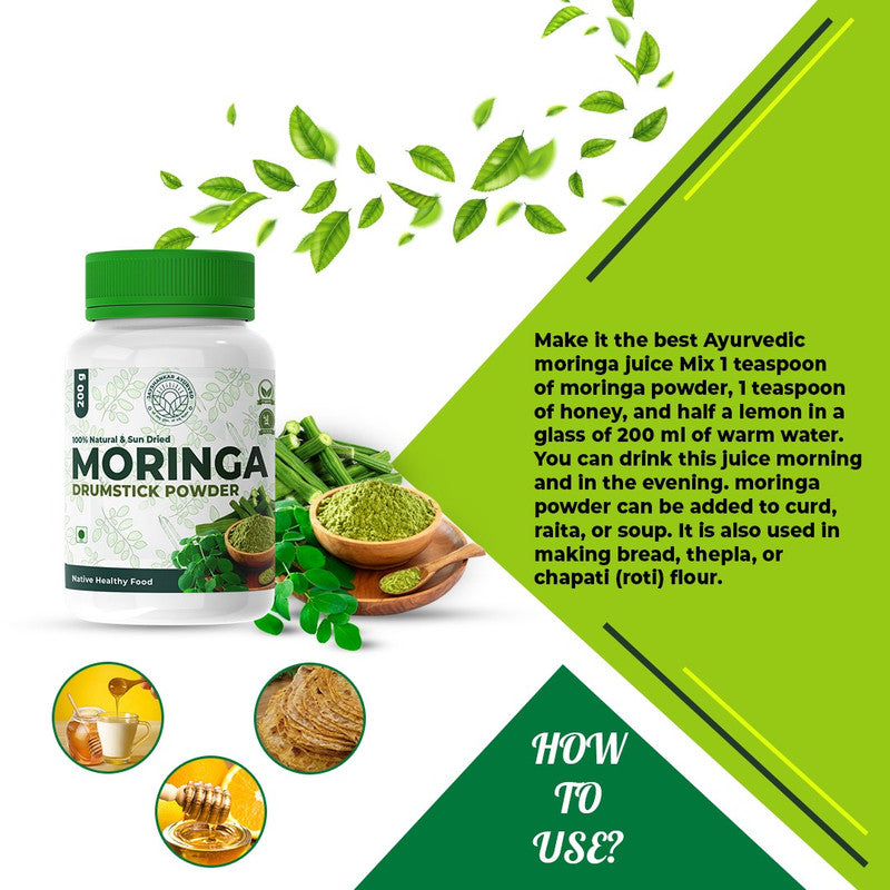 Moringa Drumstick Powder: Nutrient-Rich Miracle Green Superfood (200Gm) - Jayshankar Ayurved