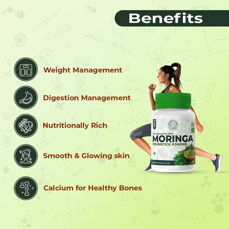 Moringa Drumstick Powder: Nutrient-Rich Miracle Green Superfood (200Gm) - Jayshankar Ayurved