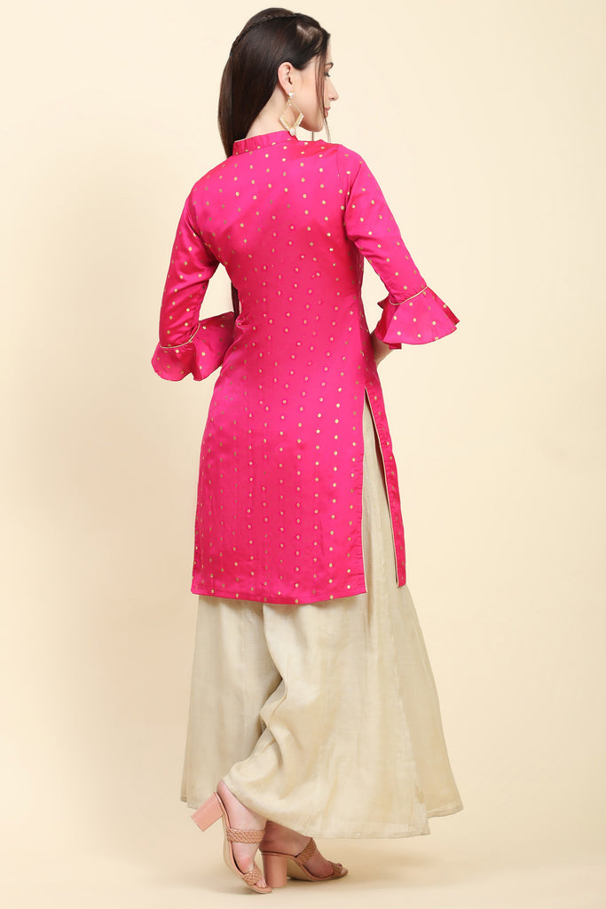 Women's Zari Woven Tafetta Kurta potli buttons