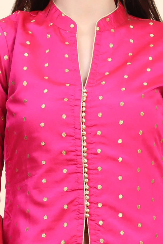Women's Zari Woven Tafetta Kurta potli buttons