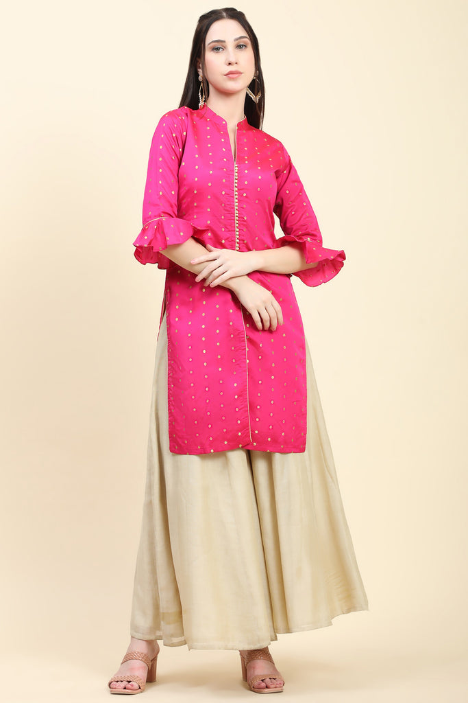 Women's Zari Woven Tafetta Kurta potli buttons