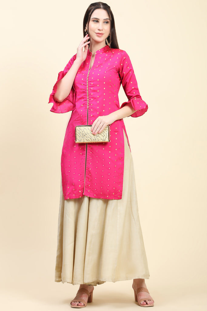 Women's Zari Woven Tafetta Kurta potli buttons