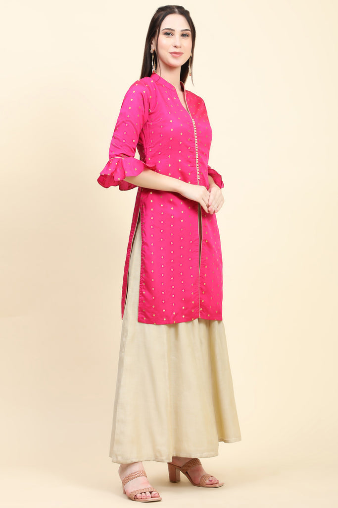 Women's Zari Woven Tafetta Kurta potli buttons