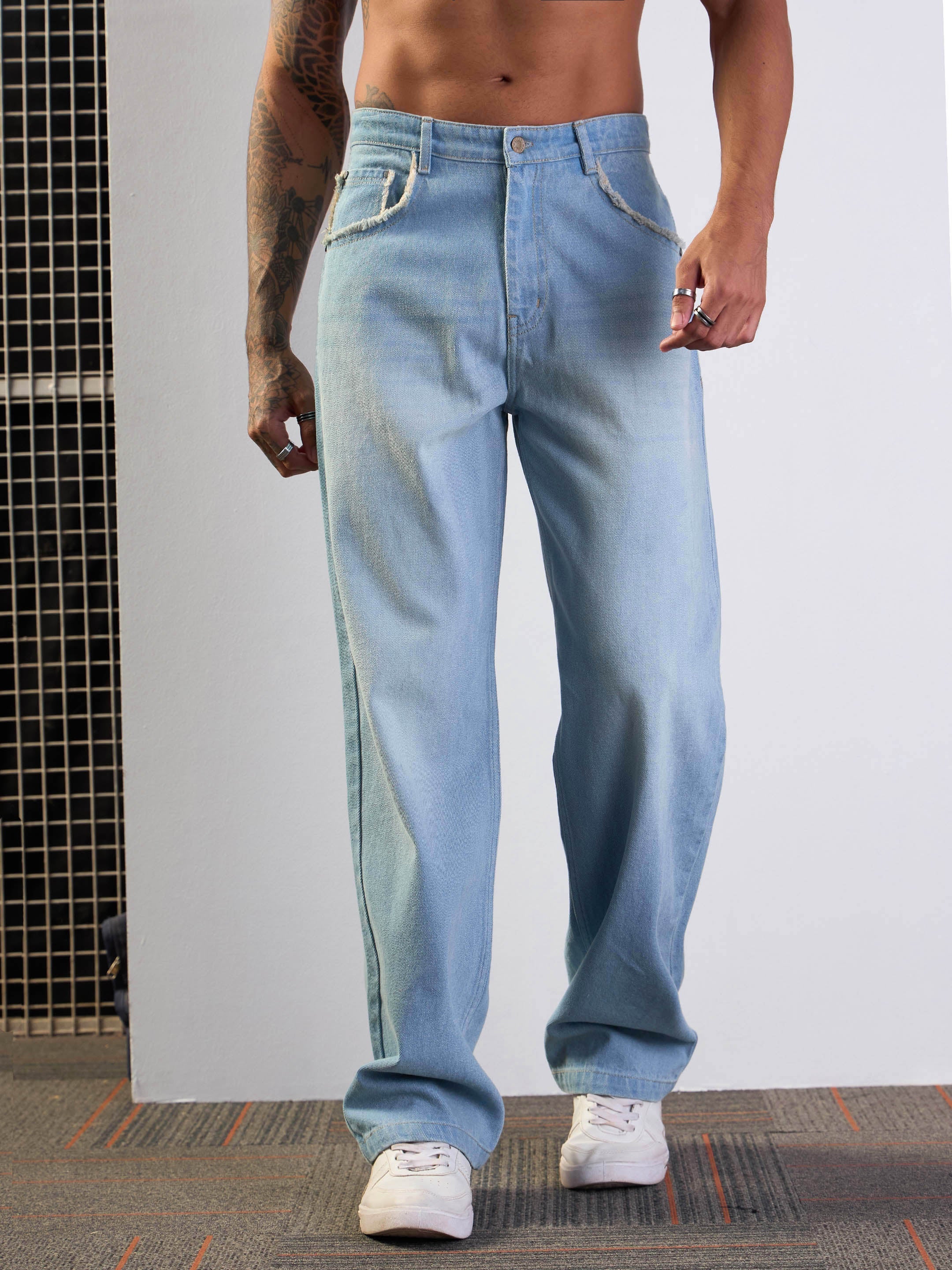 Men's Blue Baggy Jean - Mascln Sassafras