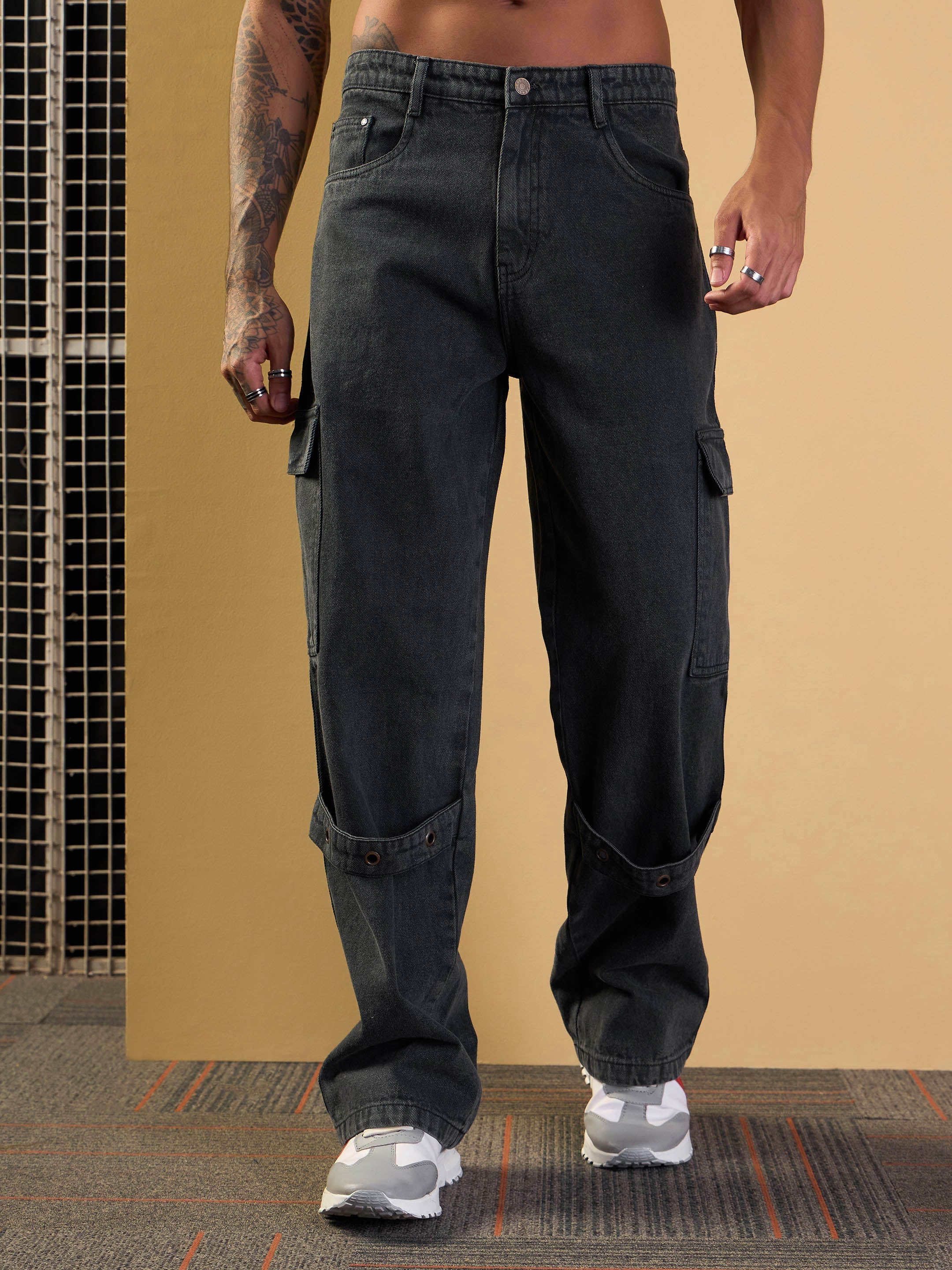 Men's Grey Baggy Jean - Mascln Sassafras