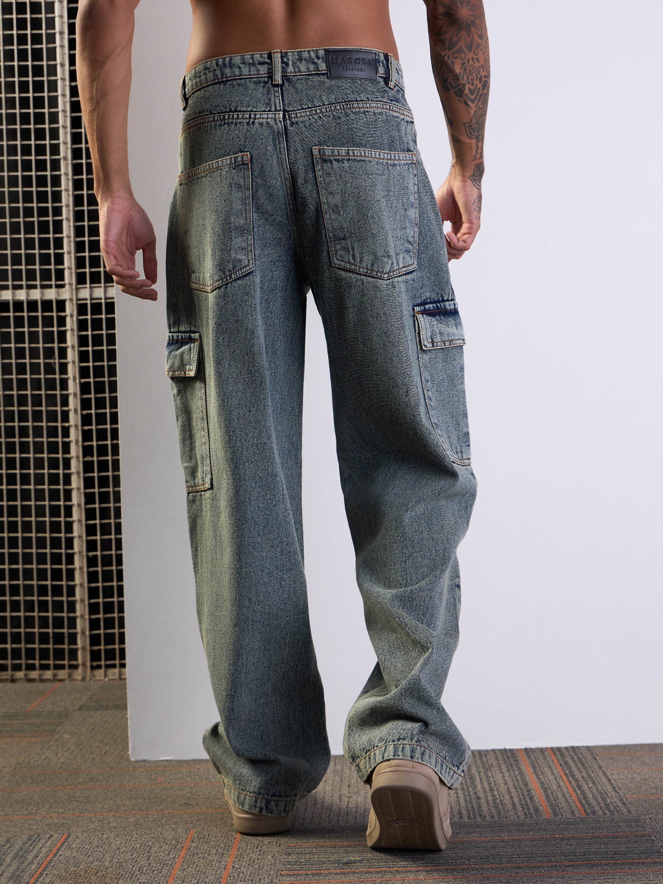 Men's Yellow Baggy Jean - Mascln Sassafras