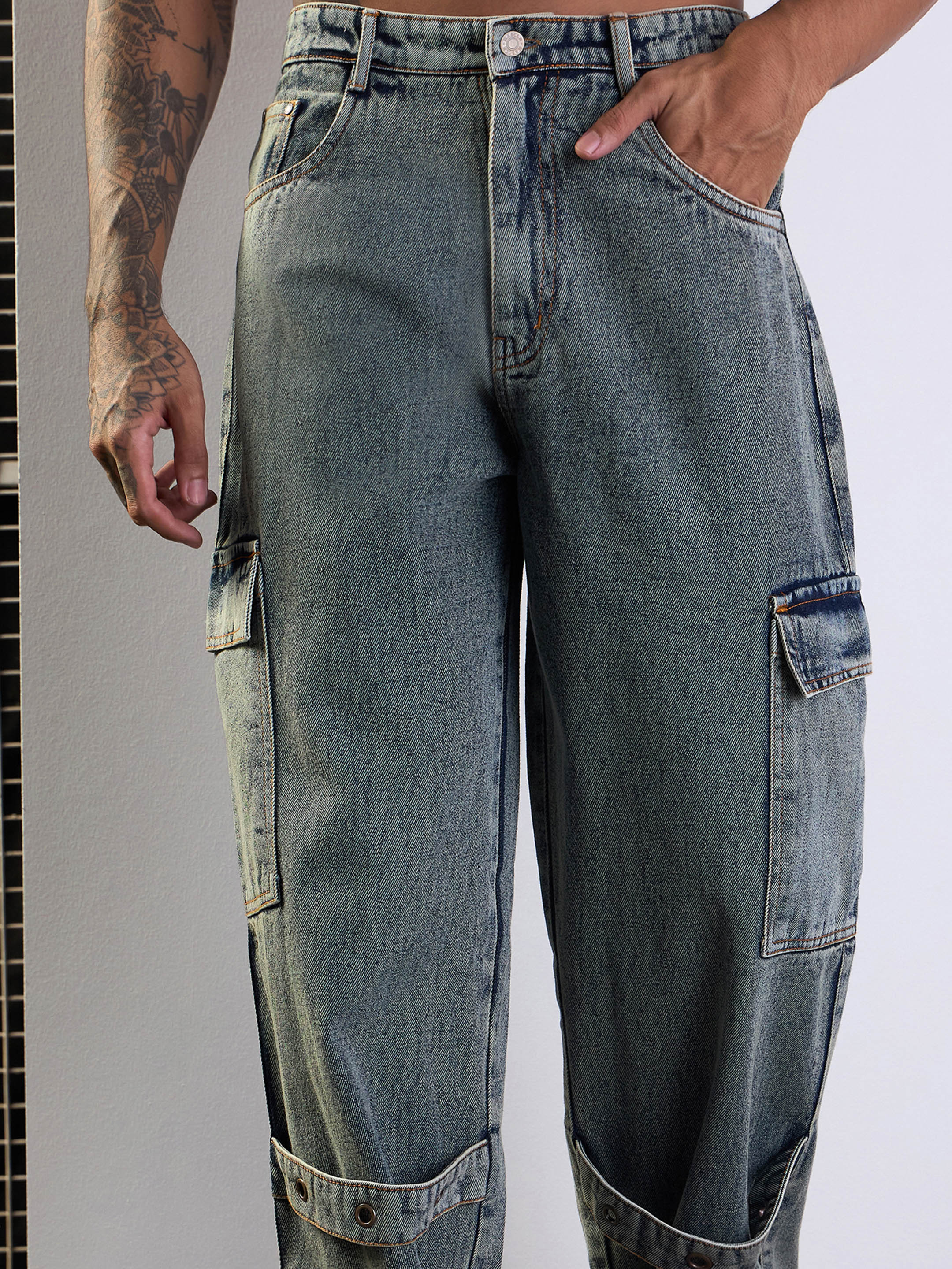 Men's Yellow Baggy Jean - Mascln Sassafras