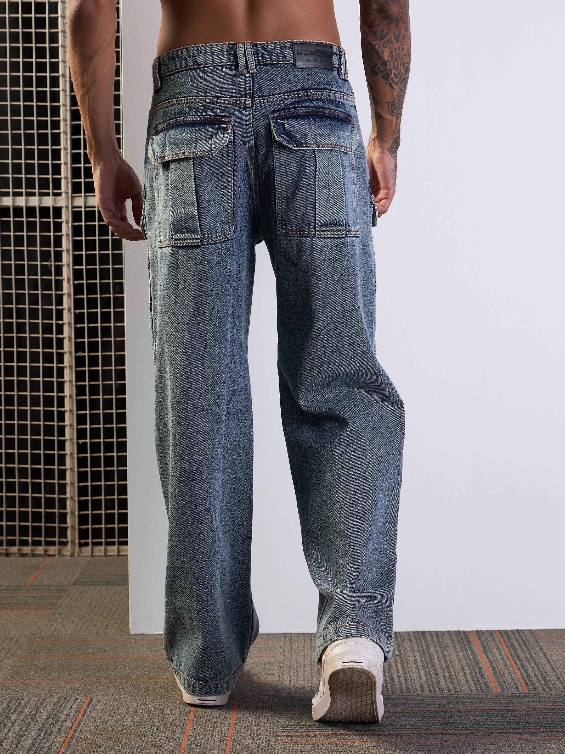 Men's Blue Side Pocket Jean - Mascln Sassafras