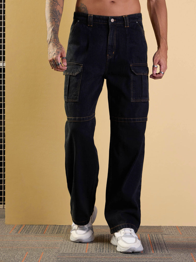 Men's Black Side Pocket Jean
