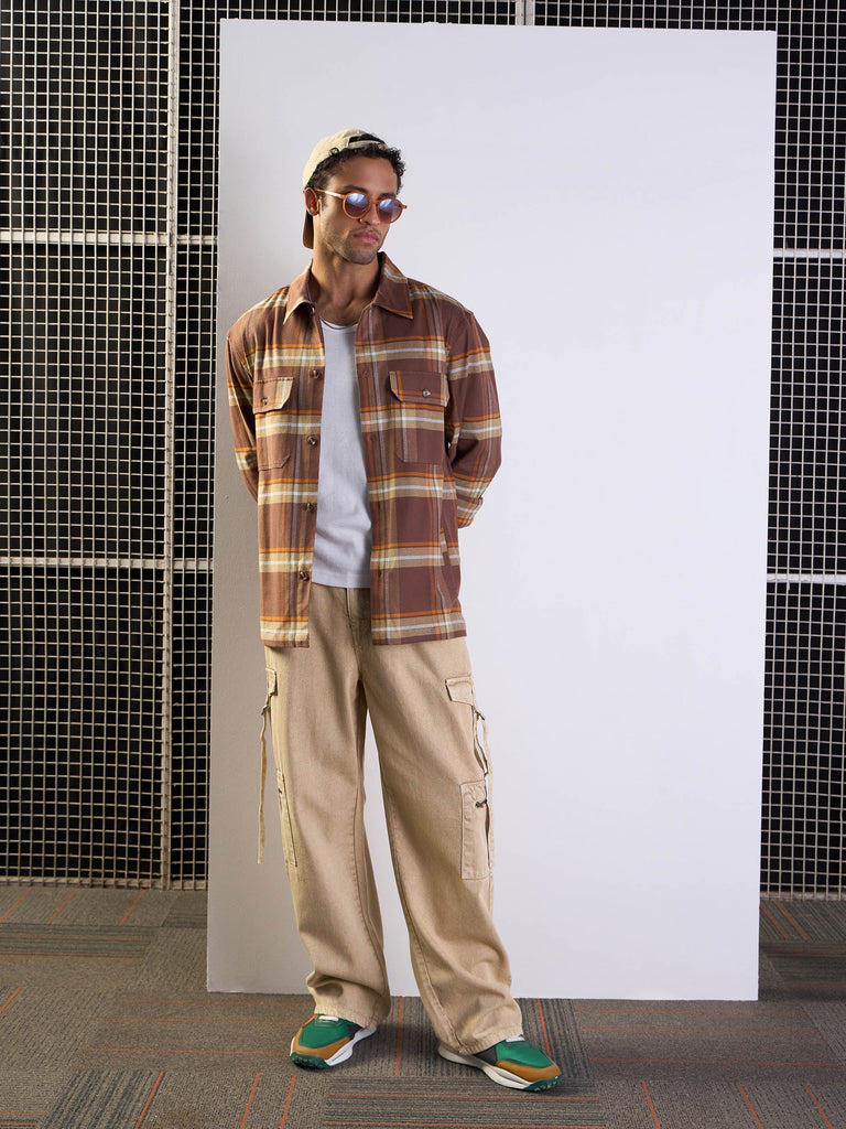 Men's Beige Side Pocket Jean