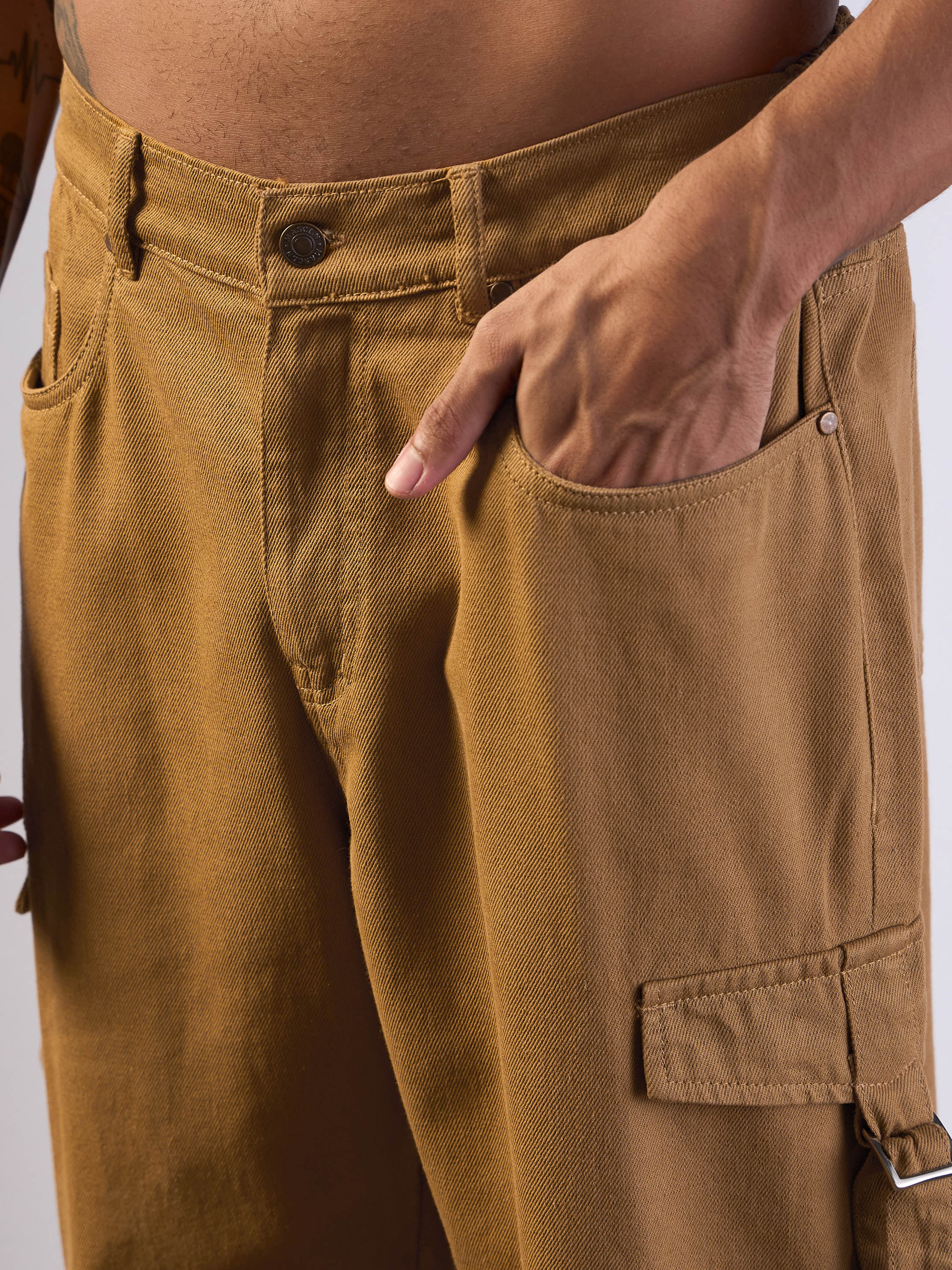 Men's Tan Side Pocket Jean - Mascln Sassafras