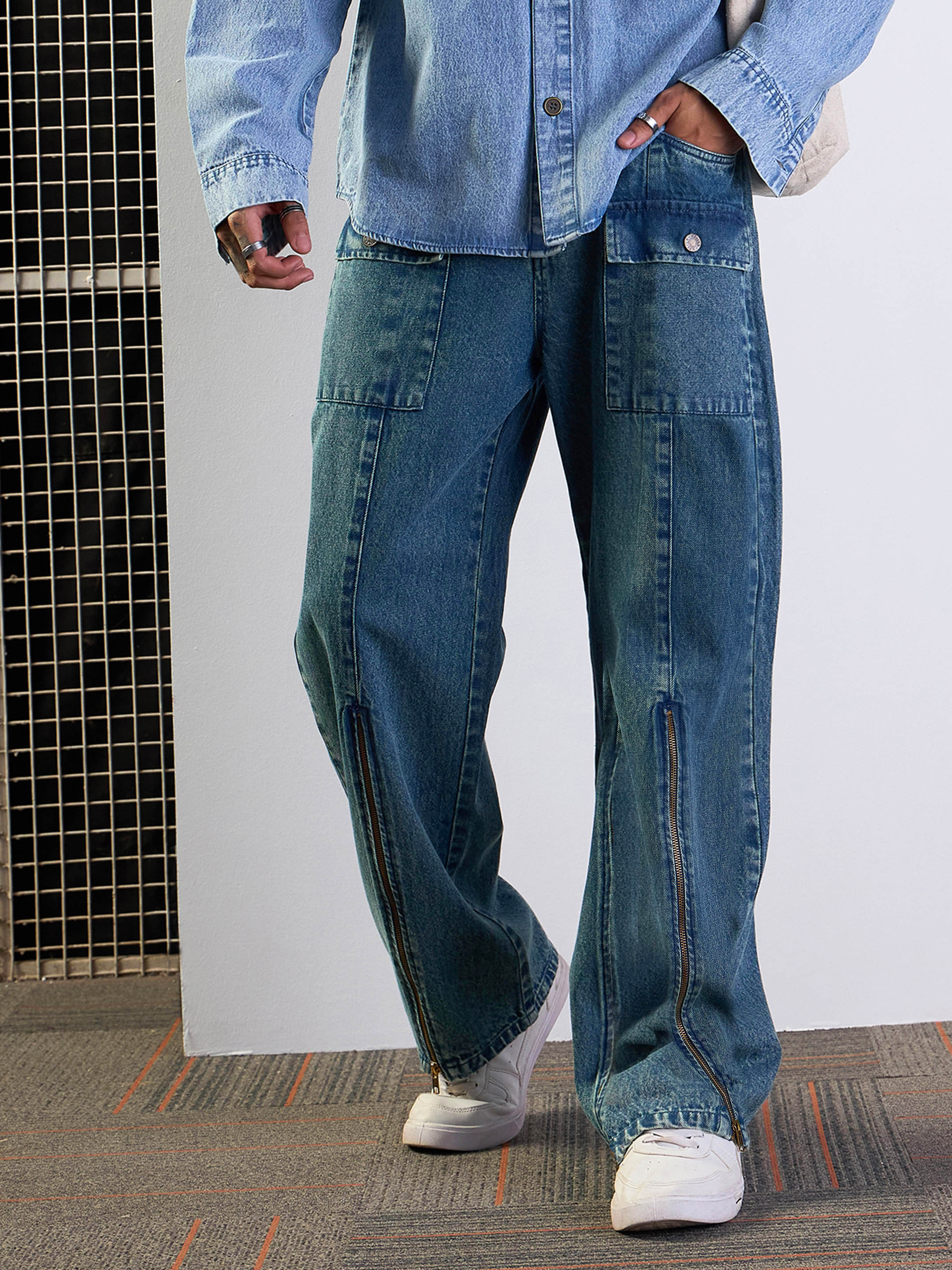 Men's Blue Baggy Jean - Mascln Sassafras