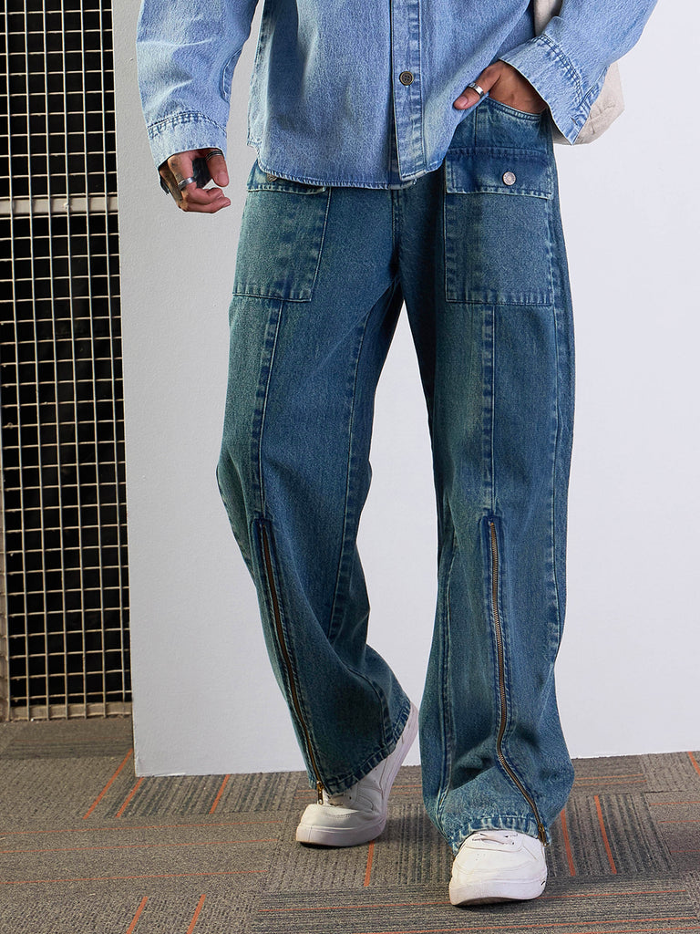 Men's Blue Baggy Jean