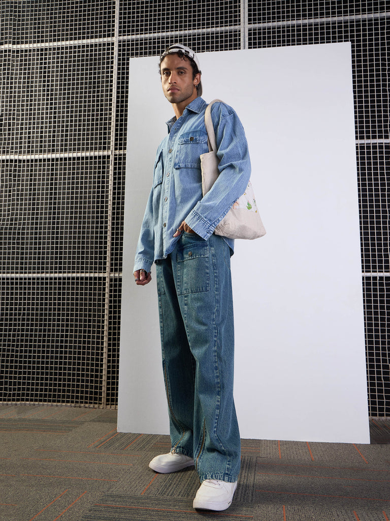 Men's Blue Baggy Jean