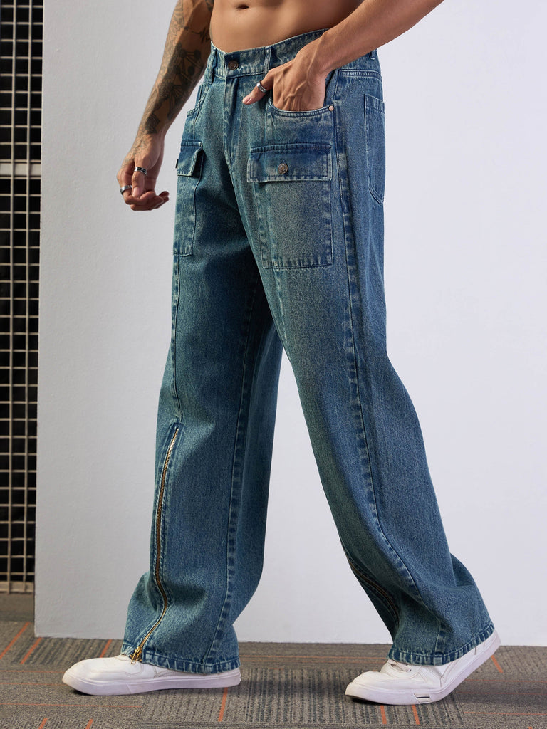 Men's Blue Baggy Jean