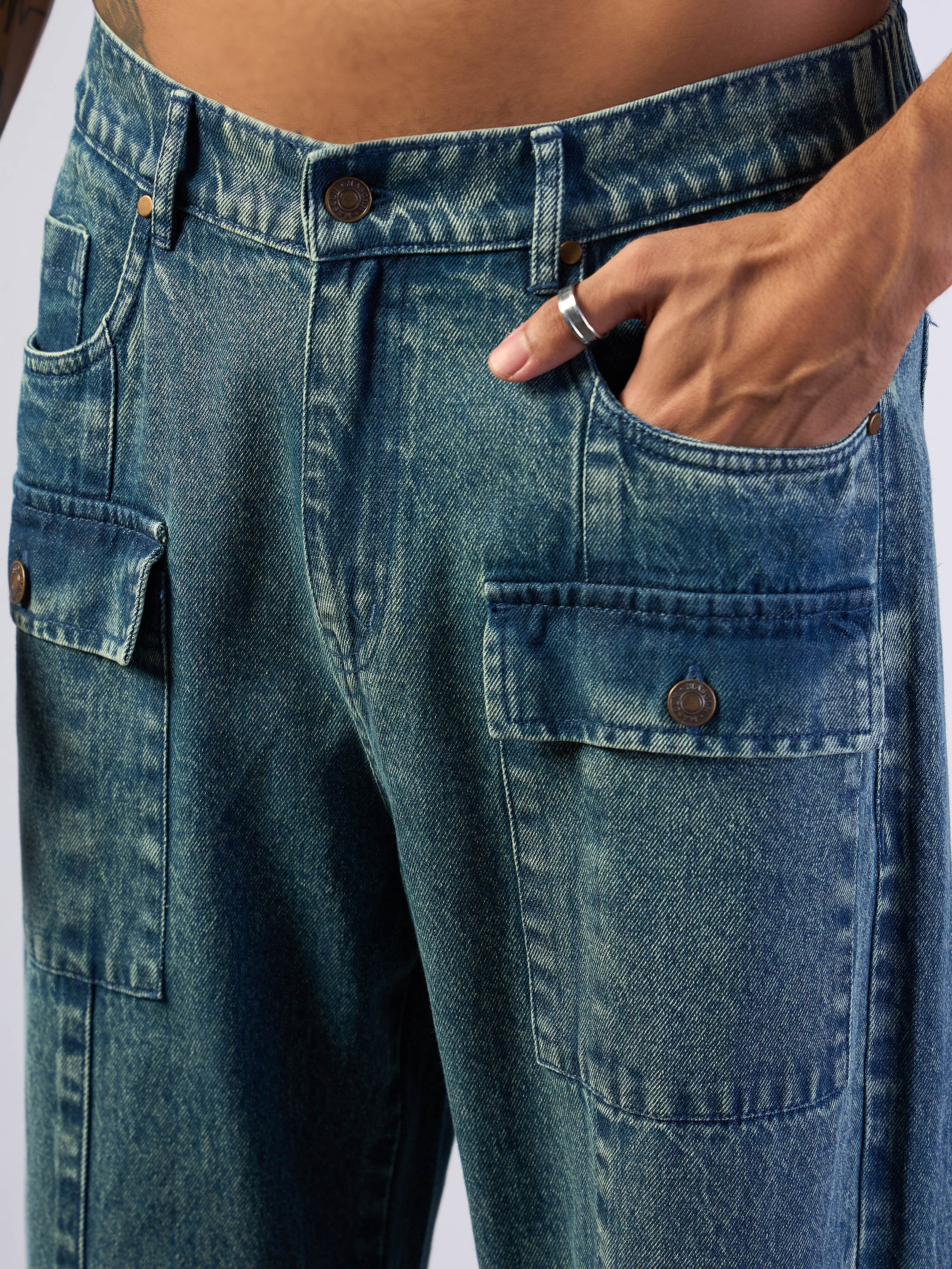 Men's Blue Baggy Jean - Mascln Sassafras