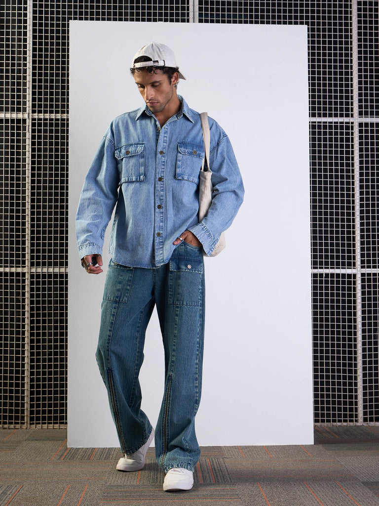Men's Blue Baggy Jean