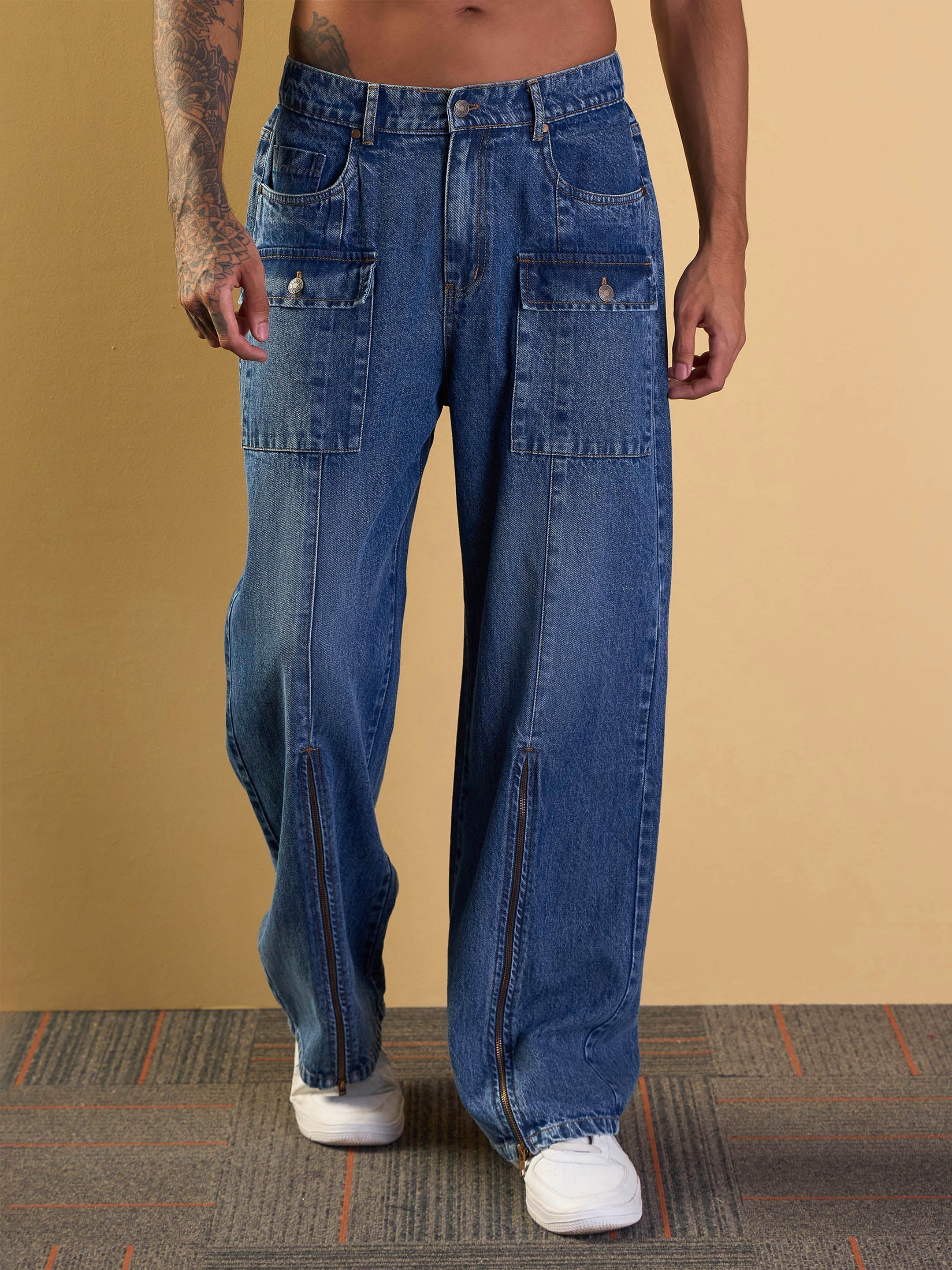 Men's Blue Baggy Jean - Mascln Sassafras