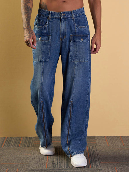 Men's Blue Baggy Jean – Trendia