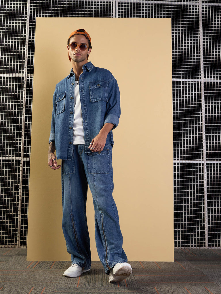 Men's Blue Baggy Jean