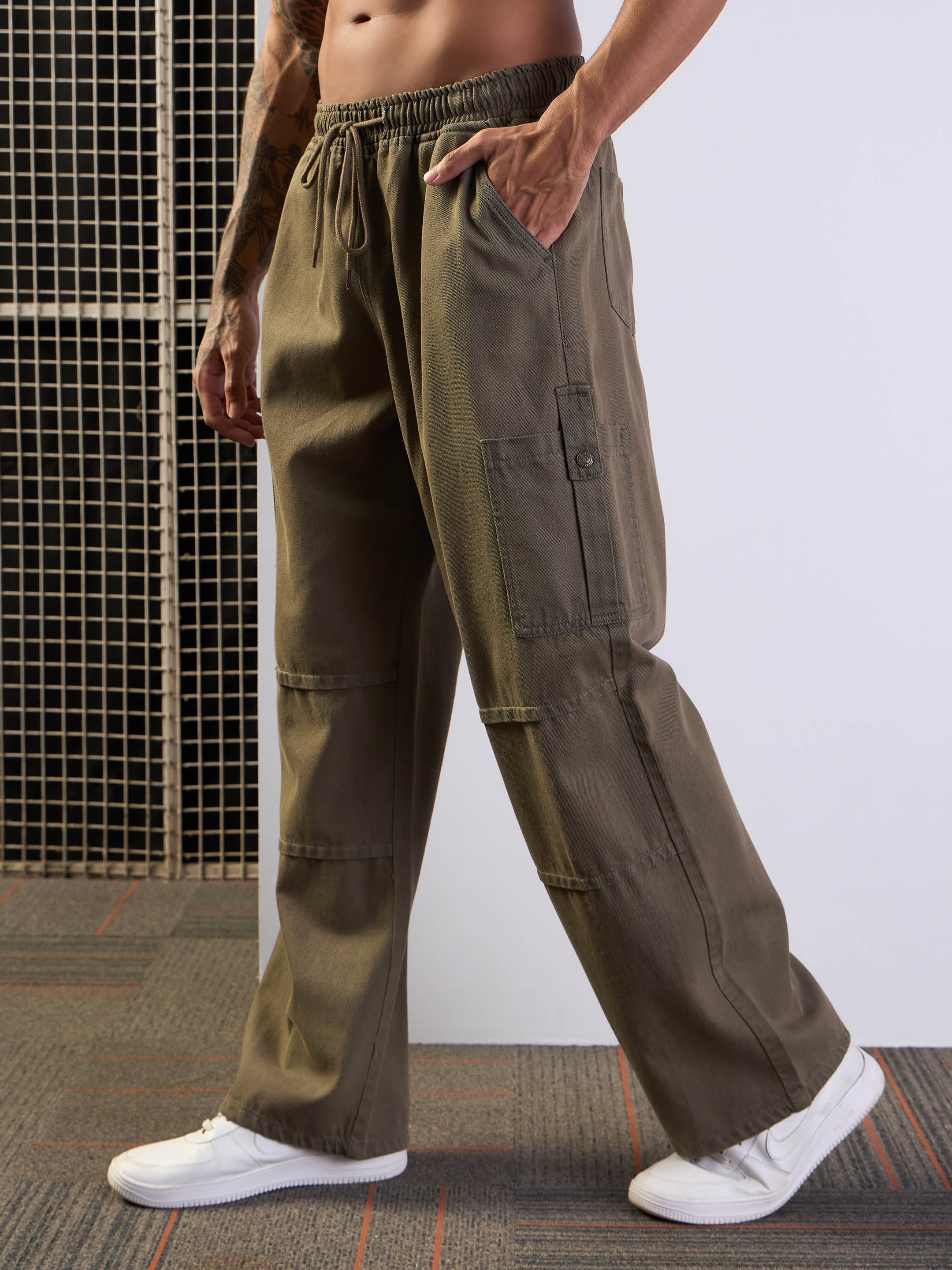 Men's Khaki Baggy Jean - Mascln Sassafras