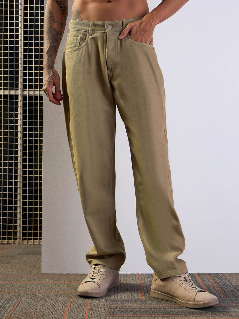 Men's Khaki Solid Jean