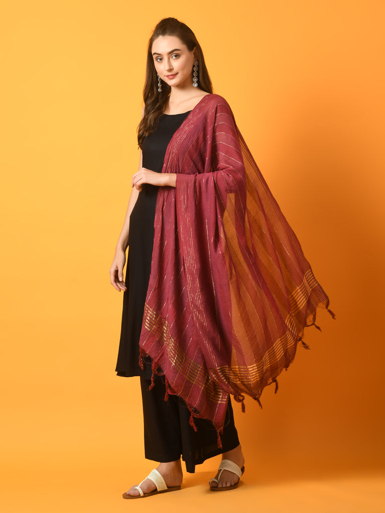 Women's  Black Solid Anarkali Party Kurta Sets With Dupatta