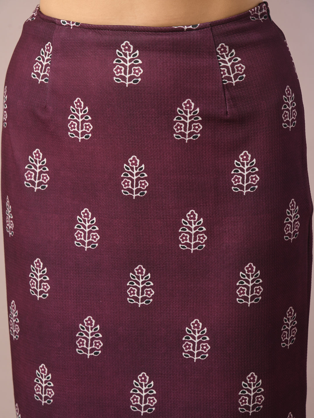 Women's  Violet Printed Knee Length Party Embellished Skirts   - Myshka