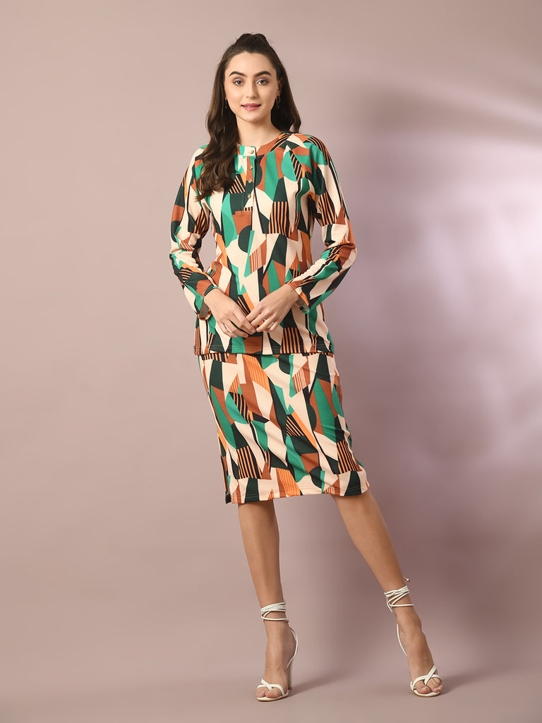 Women's  Multi Printed Knee Length Party Embellished Skirts