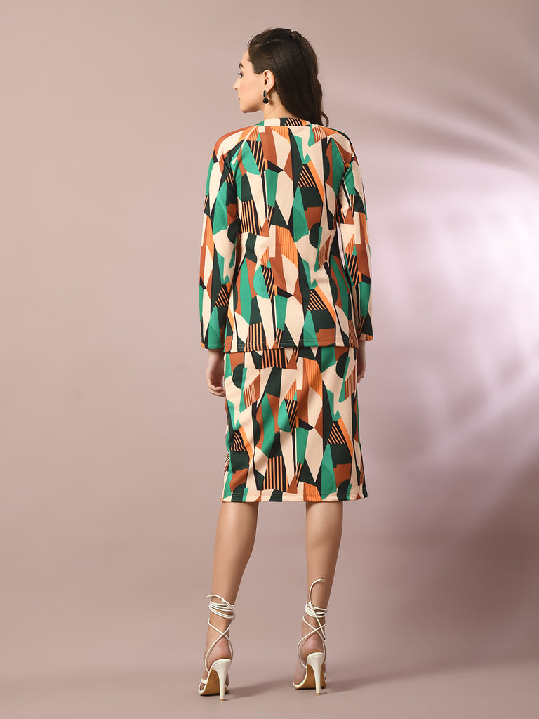 Women's  Multi Printed Knee Length Party Embellished Skirts