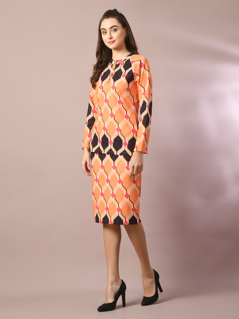 Women's  Multi Printed Knee Length Party Embellished Skirts