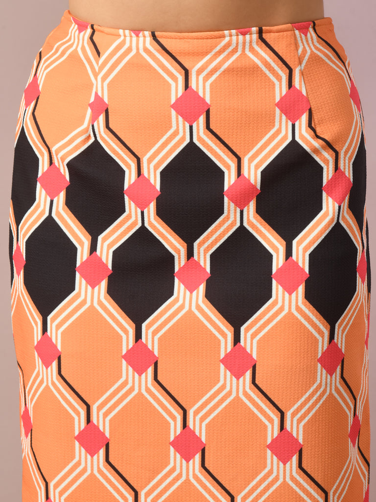 Women's  Multi Printed Knee Length Party Embellished Skirts