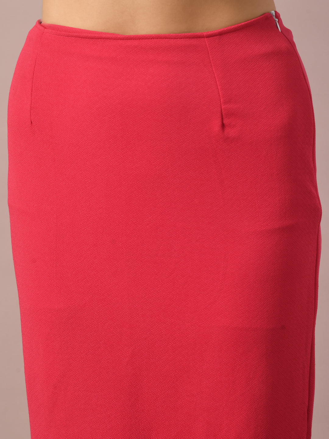 Women's  Pink Solid Knee Length Party Embellished Skirts   - Myshka