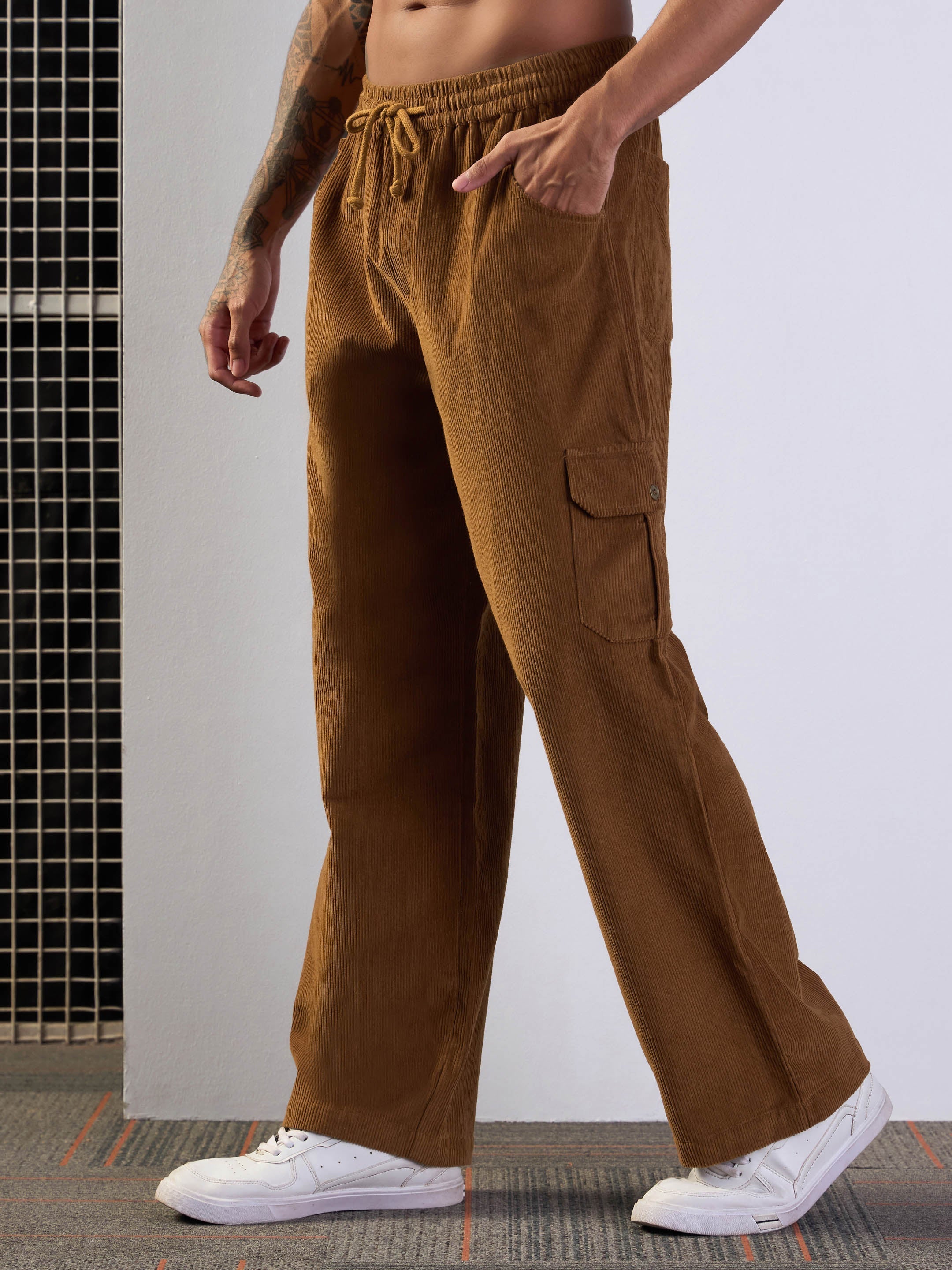 Men's Brown Side Pocket Pant - Mascln Sassafras