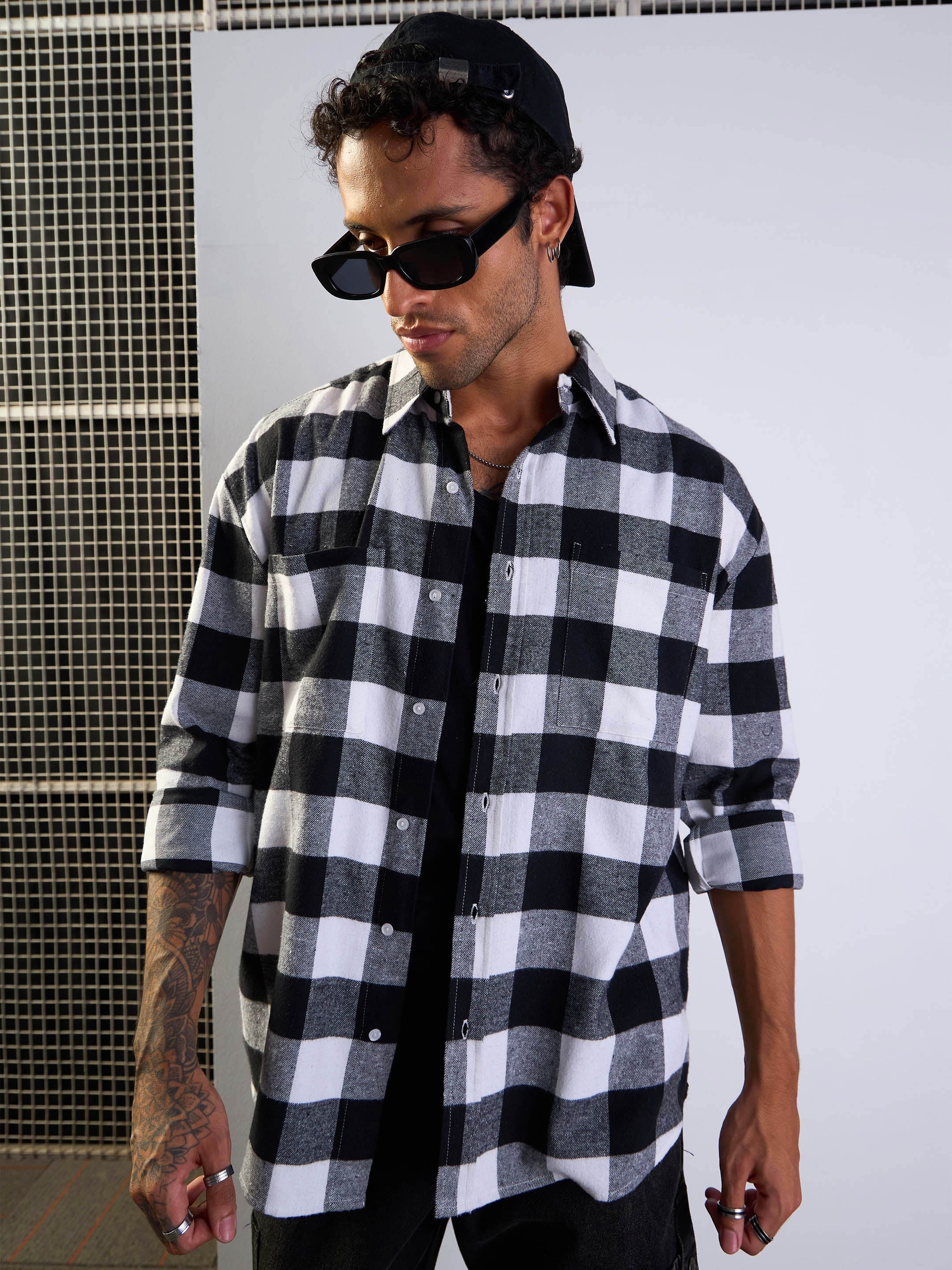 Men's Black Over Size Shirt - Mascln Sassafras