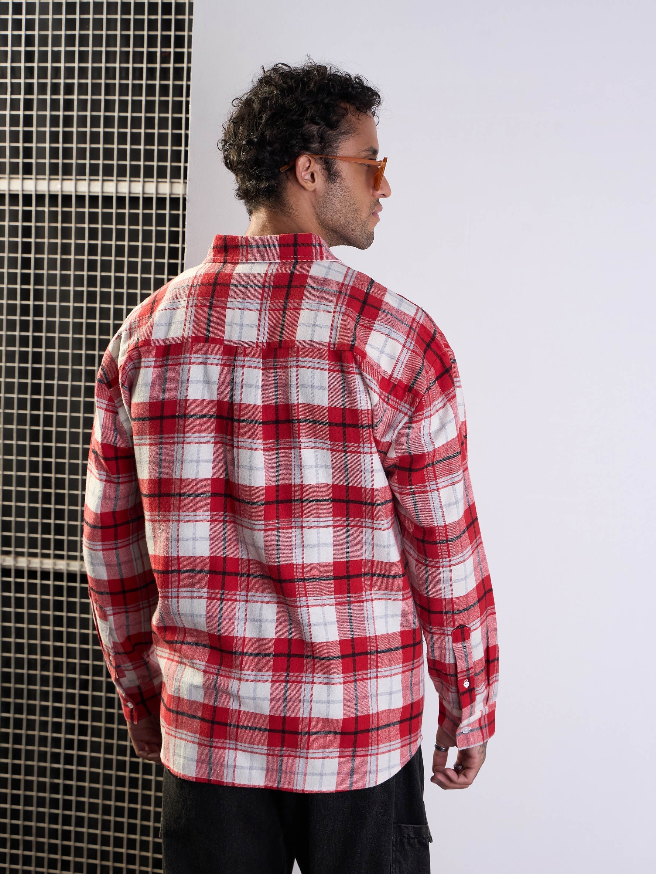 Men's Red Over Size Shirt - Mascln Sassafras