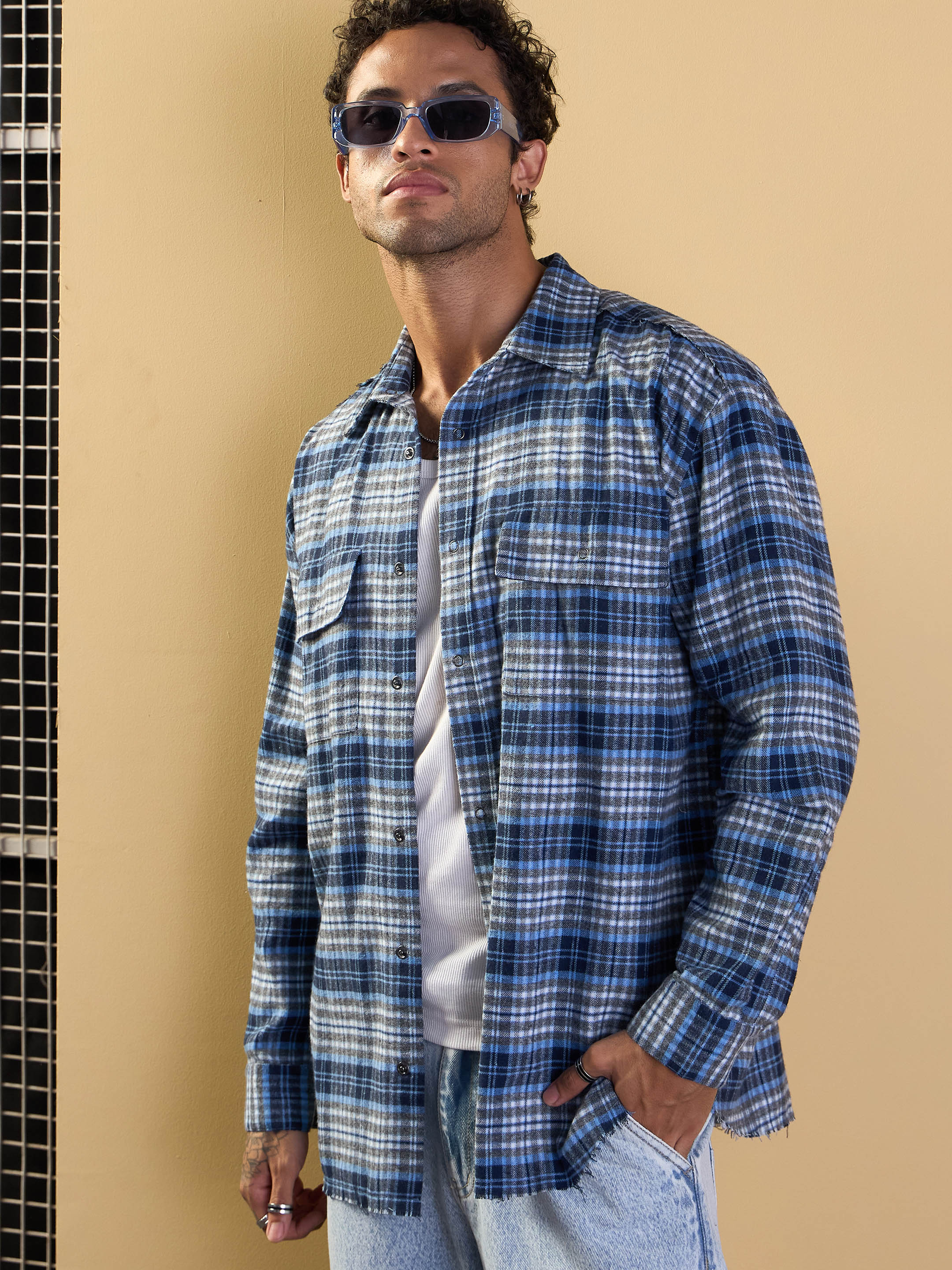 Men's Grey Over Size Shirt - Mascln Sassafras